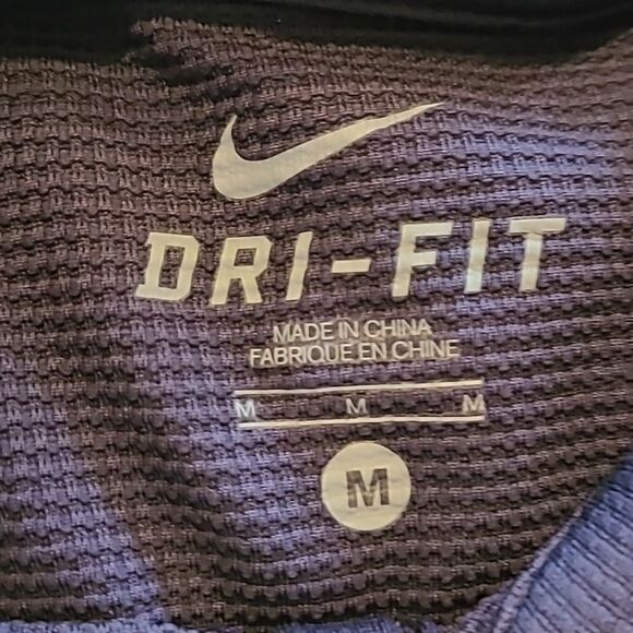 Nike mens dark gray and black dri fit polyester short sleeve polo size medium - Picture 4 of 8